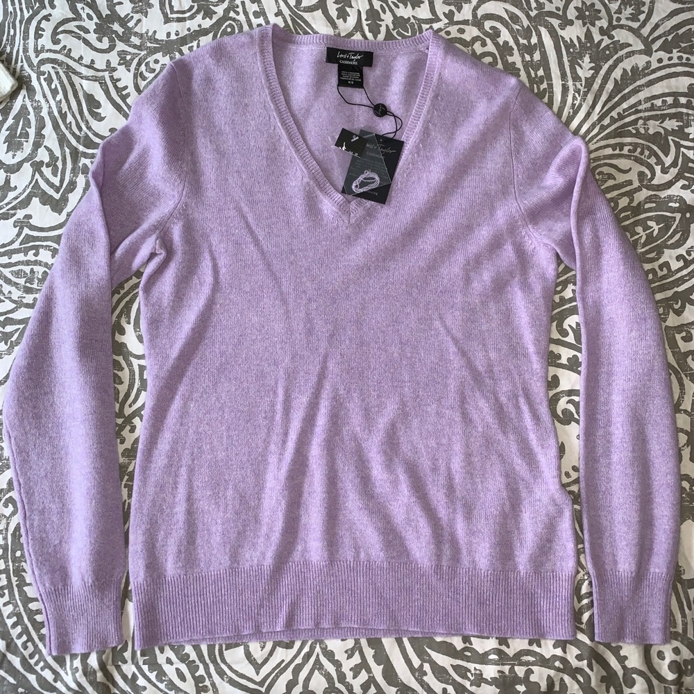 Cashmere Lord + Taylor Lilac Sweater